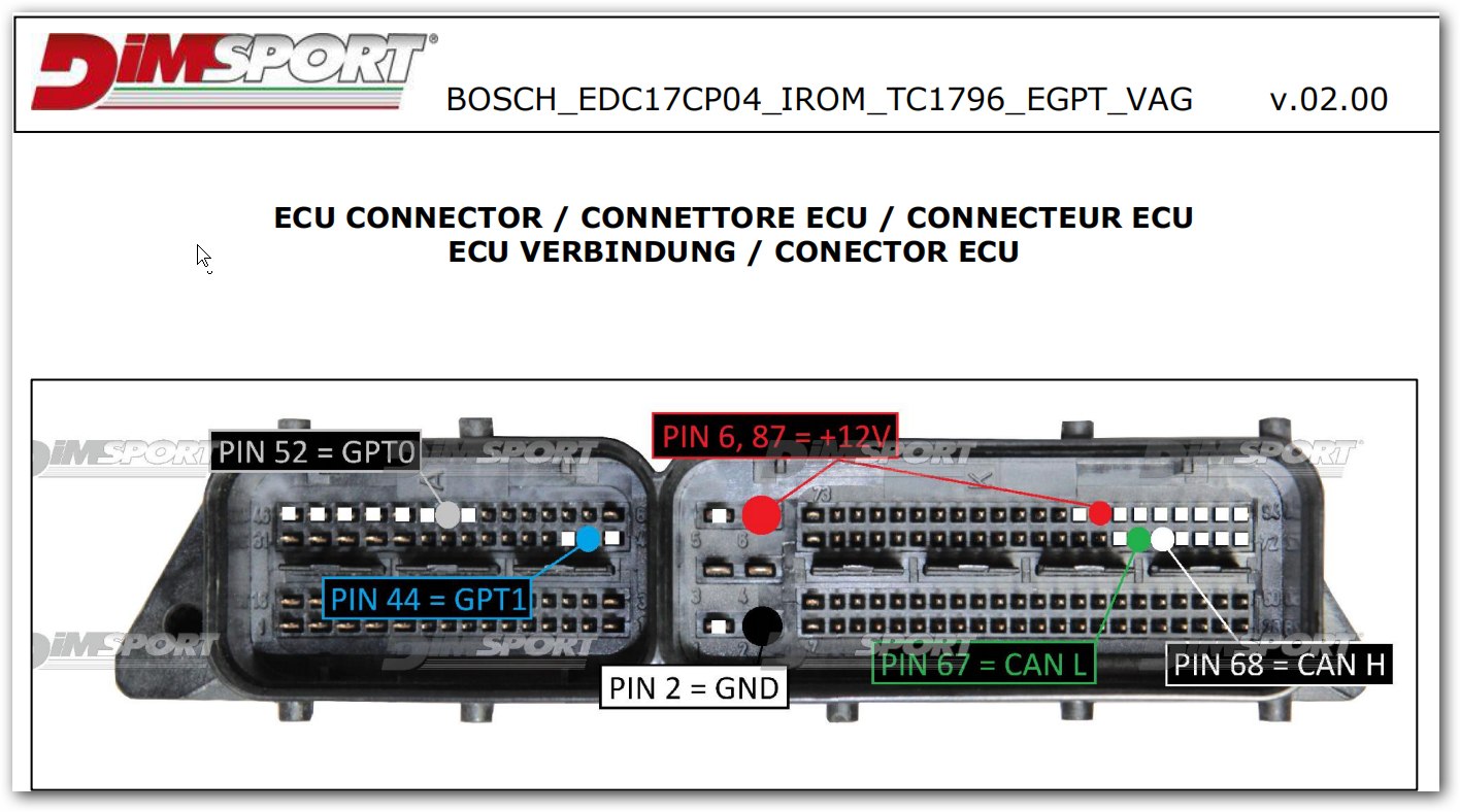 Schemat złącza — BOSCH EDC17CP04 IROM TC1796 EGPT VAG