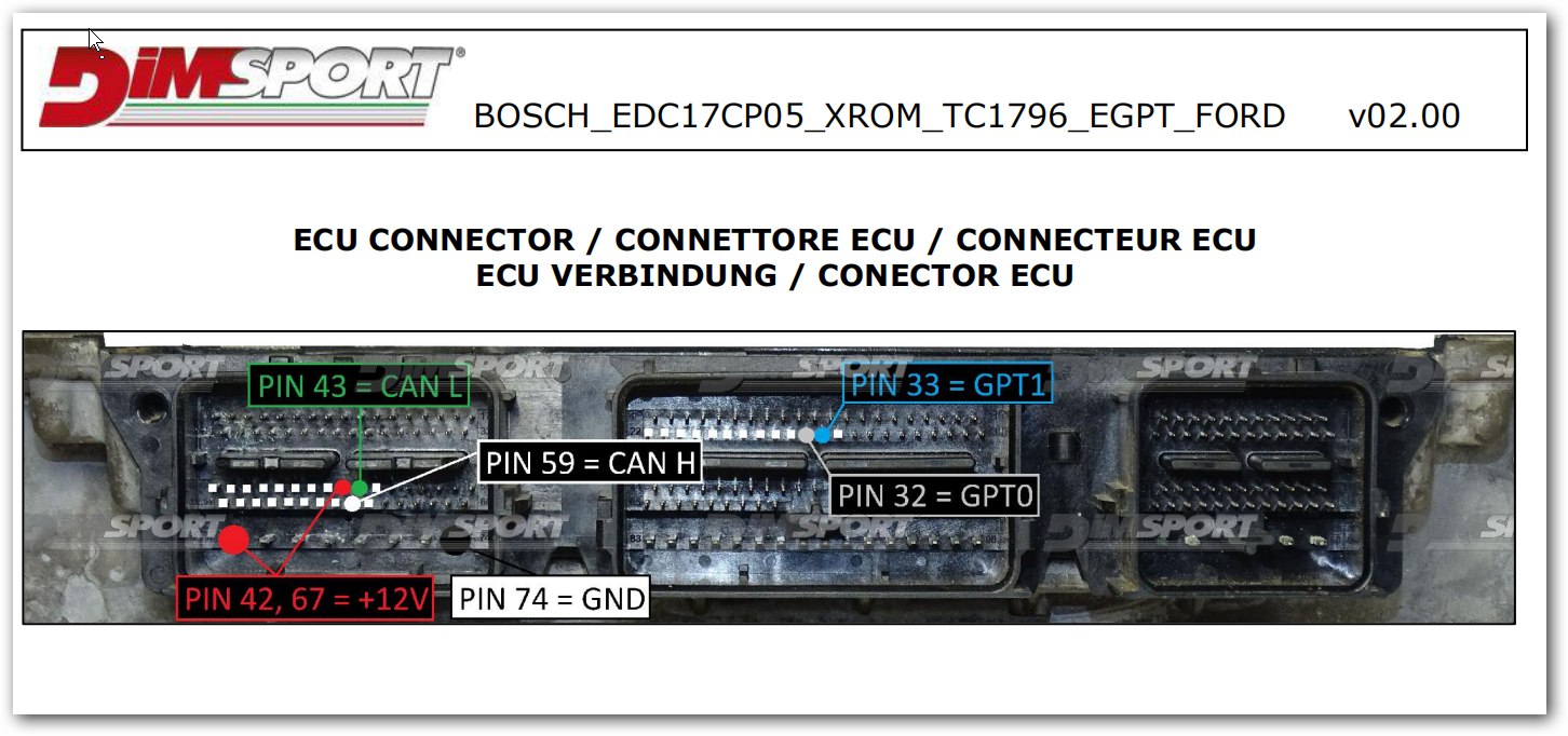 Schemat złącza — BOSCH EDC17CP05 XROM TC1796 EGPT FORD