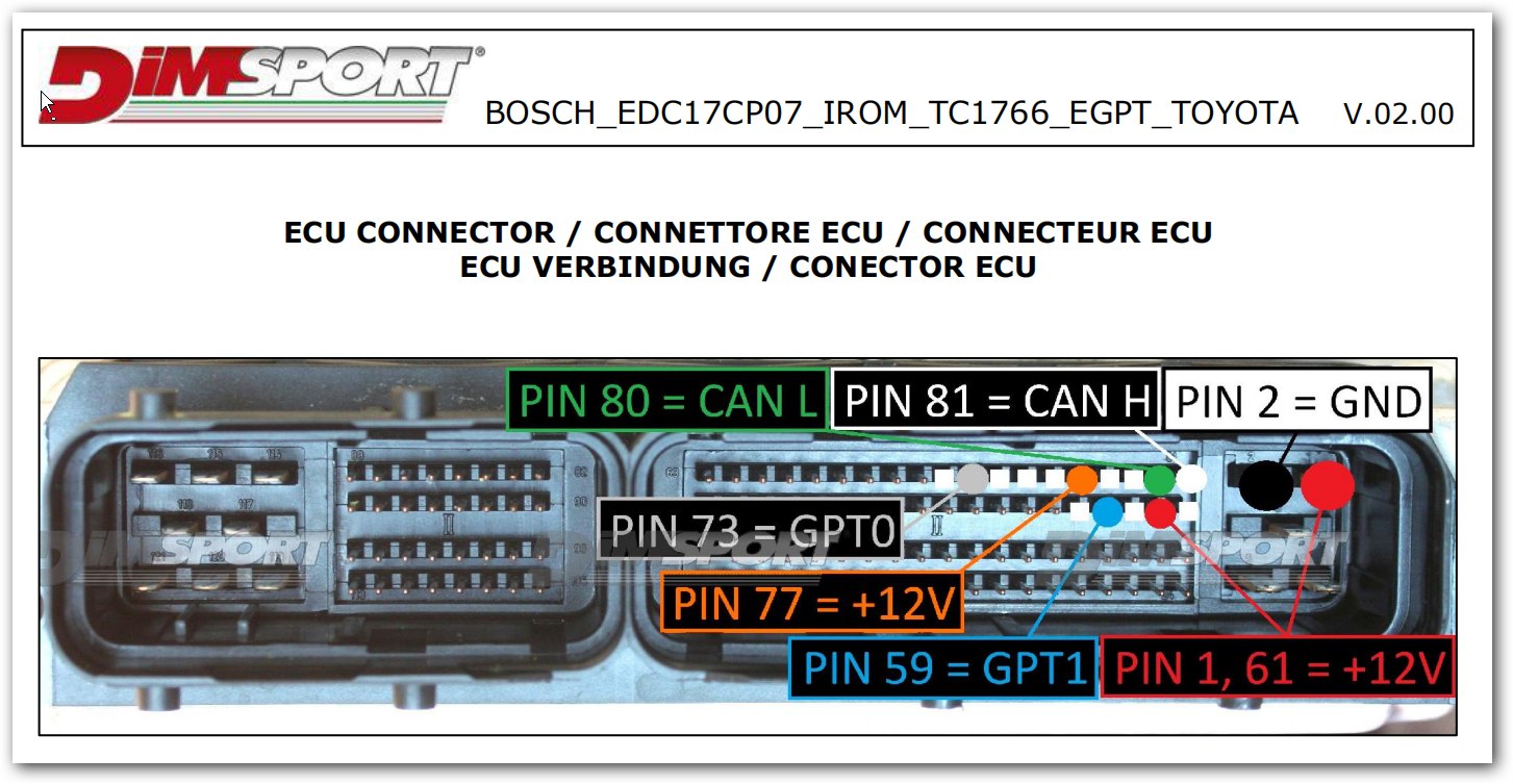 Schemat złącza — BOSCH EDC17CP07 IROM TC1766 EGPT TOYOTA