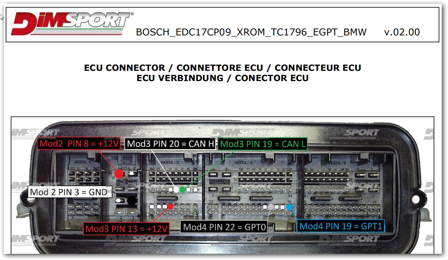 Schemat złącza — BOSCH EDC17CP09 XROM TC1796 EGPT BMW