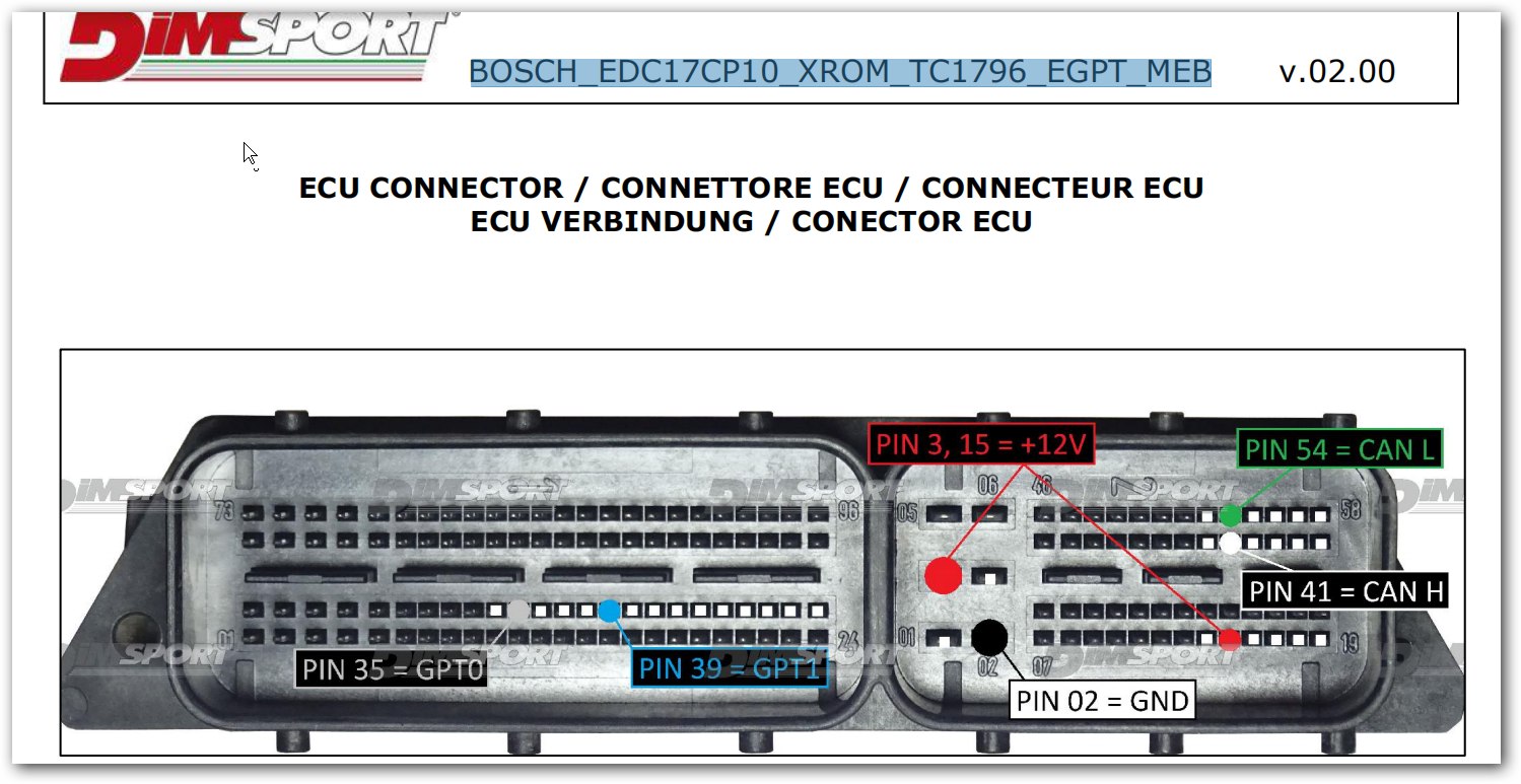 Schemat złącza — BOSCH EDC17CP10 XROM TC1796 EGPT MEB