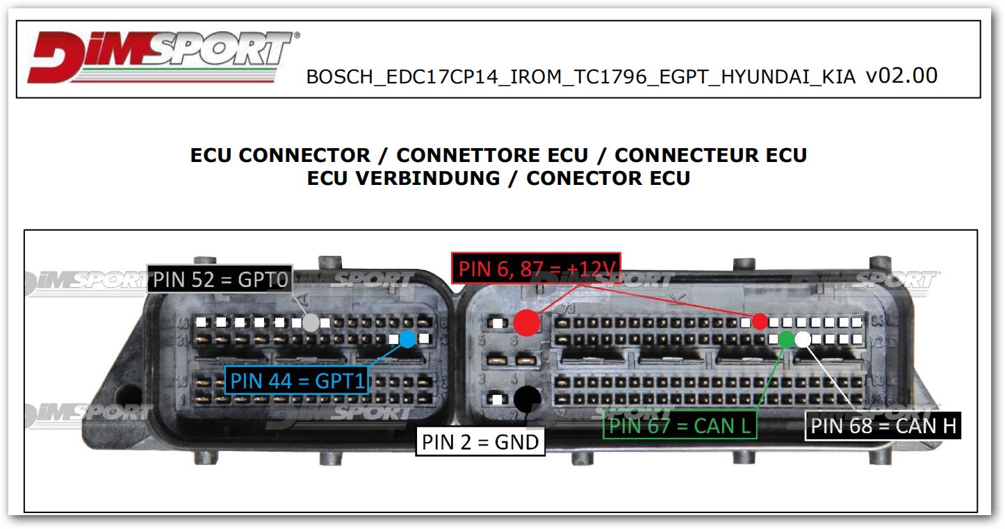 Schemat złącza — BOSCH EDC17CP14 IROM TC1796 EGPT HYUNDAI KIA
