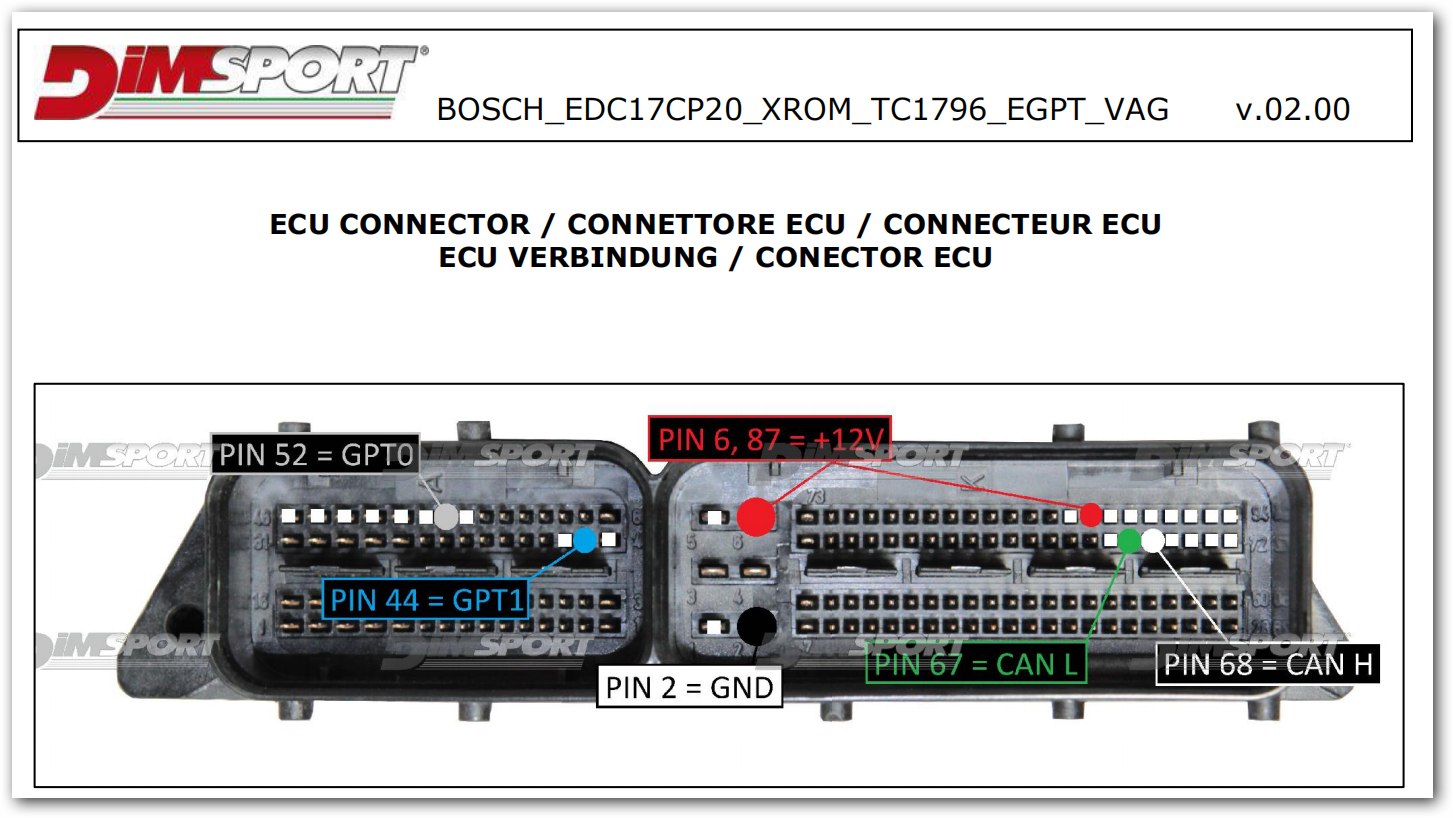 Schemat złącza — BOSCH EDC17CP20 XROM TC1796 EGPT VAG