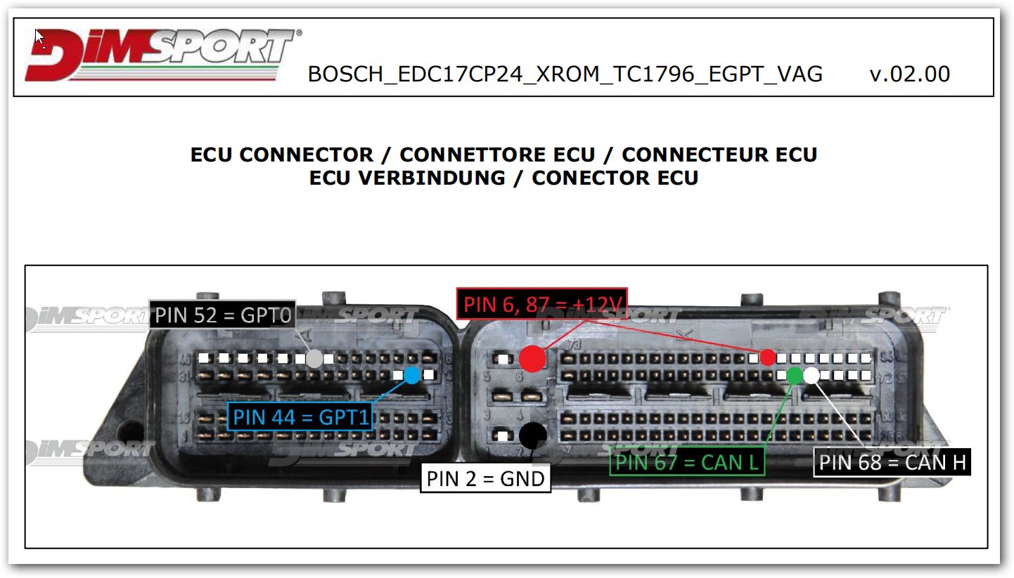Schemat złącza — BOSCH EDC17CP24 XROM TC1796 EGPT VAG