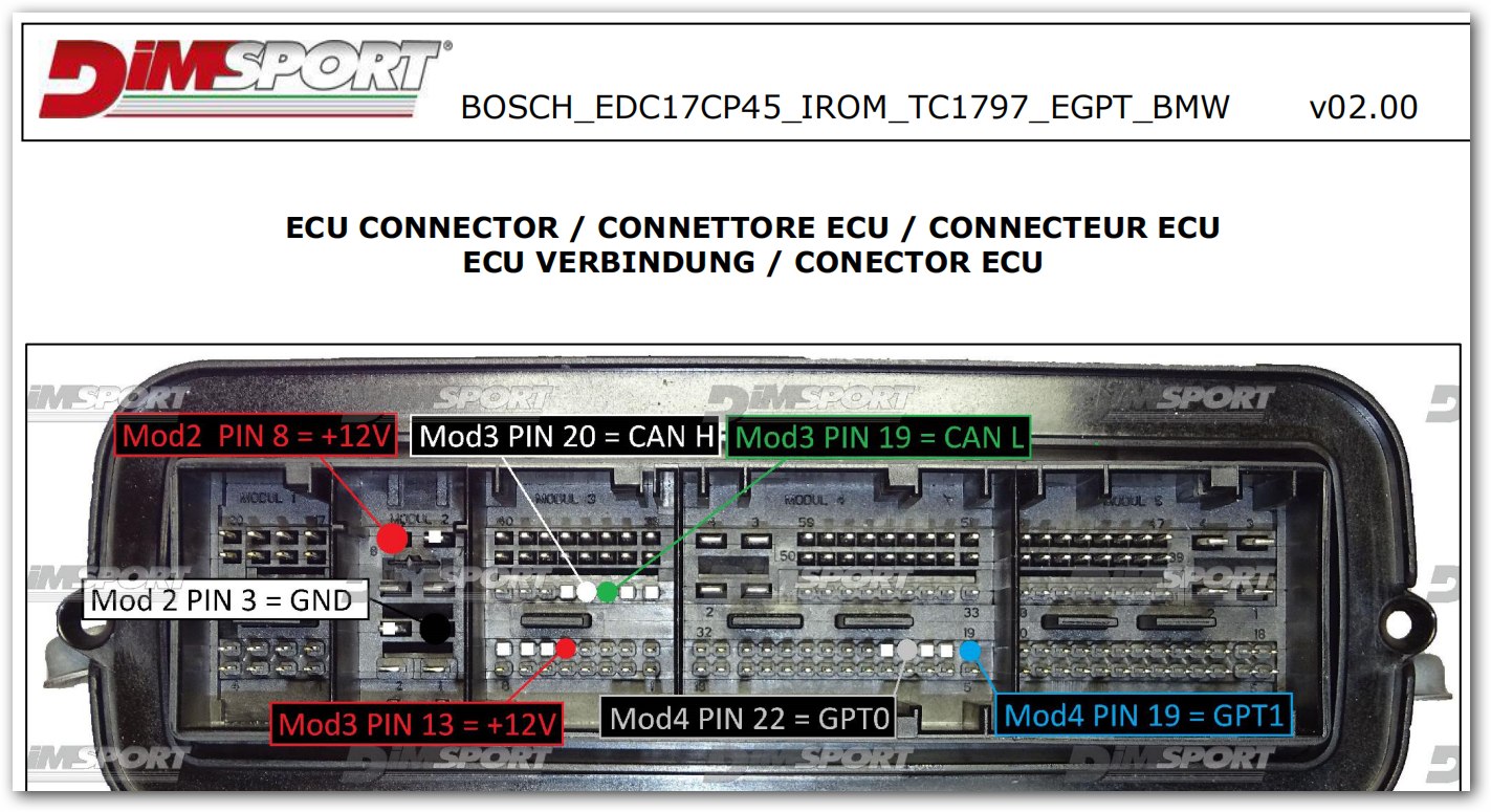 Schemat złącza — BOSCH EDC17CP45 IROM TC1797 EGPT BMW