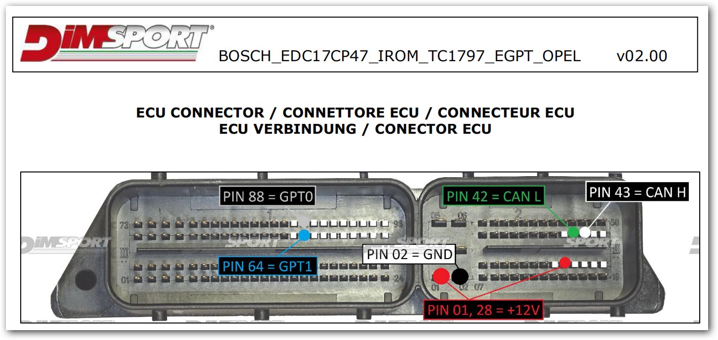 Schemat złącza — BOSCH EDC17CP47 IROM TC1797 EGPT OPEL