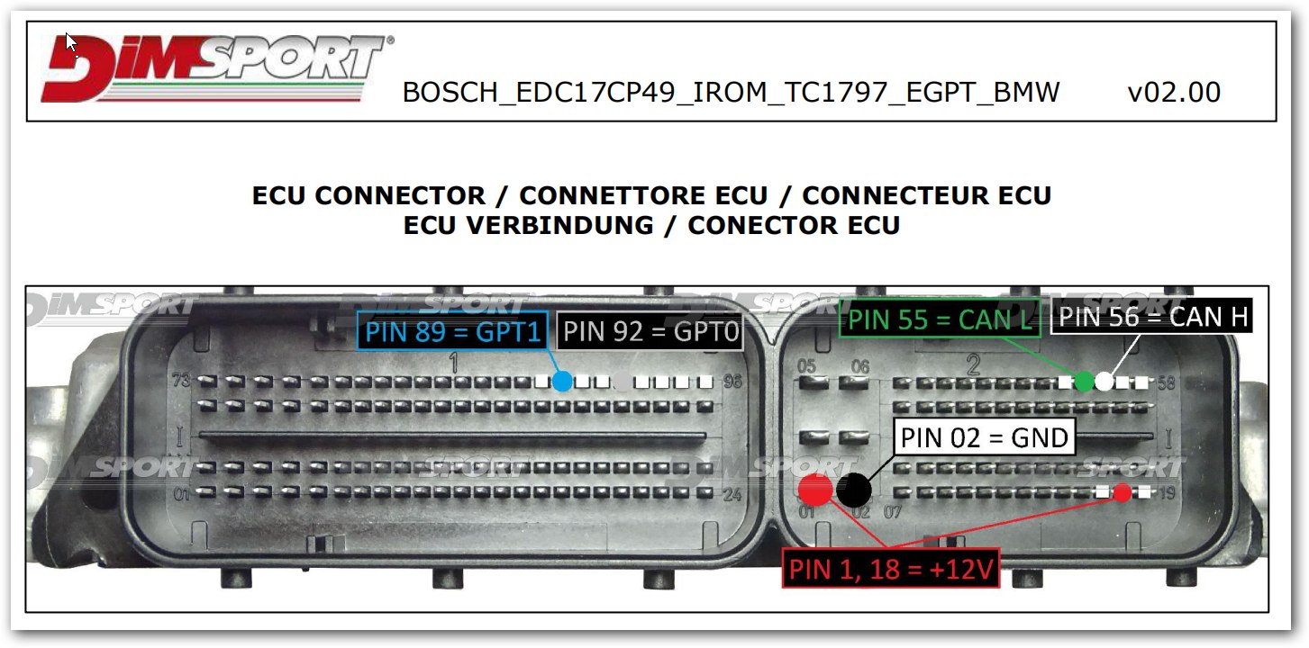 Schemat złącza — BOSCH EDC17CP49 IROM TC1797 EGPT BMW