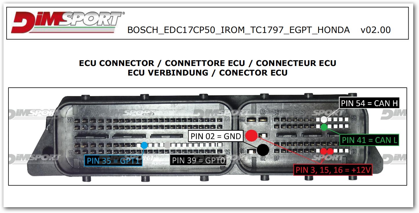 Schemat złącza — BOSCH EDC17CP50 IROM TC1797 EGPT HONDA