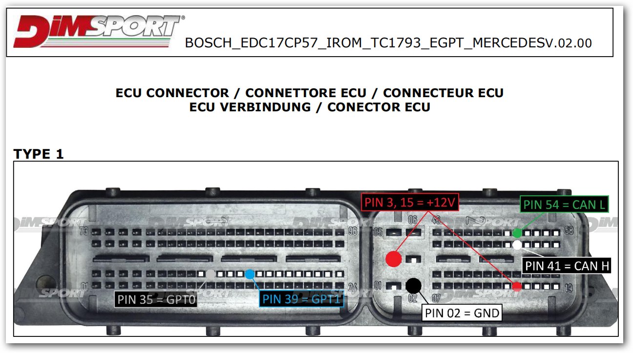 Schemat złącza — BOSCH EDC17CP57 IROM TC1793 EGPT MERCEDES