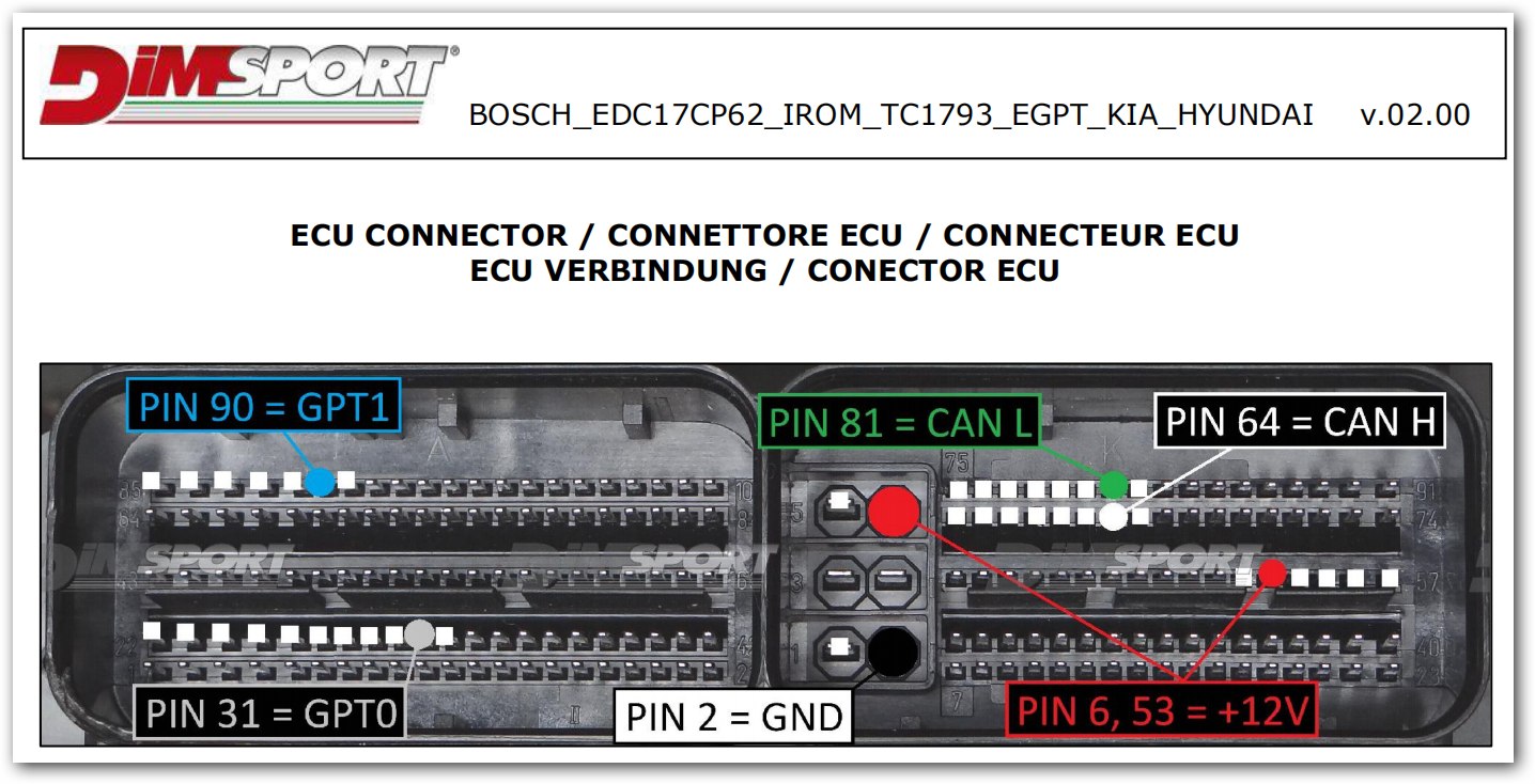 Schemat złącza — BOSCH EDC17CP62 IROM TC1793 EGPT KIA HYUNDAI