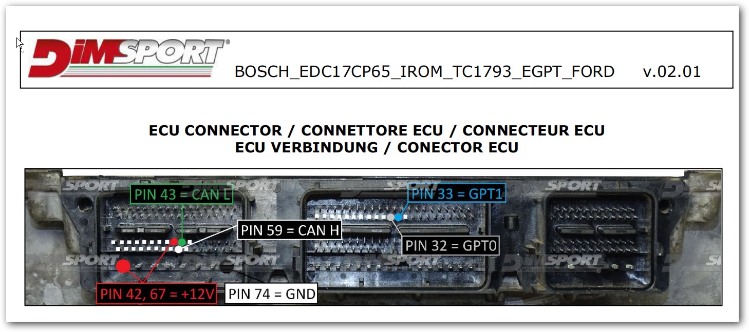 Schemat złącza — BOSCH EDC17CP65 IROM TC1793 EGPT FORD