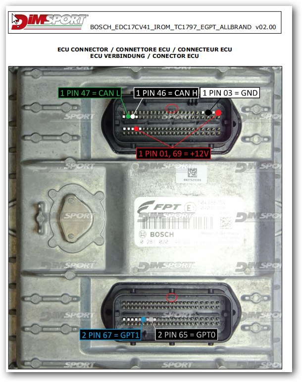 Schemat złącza — BOSCH EDC17CV41 IROM TC1797 EGPT ALLBRAND