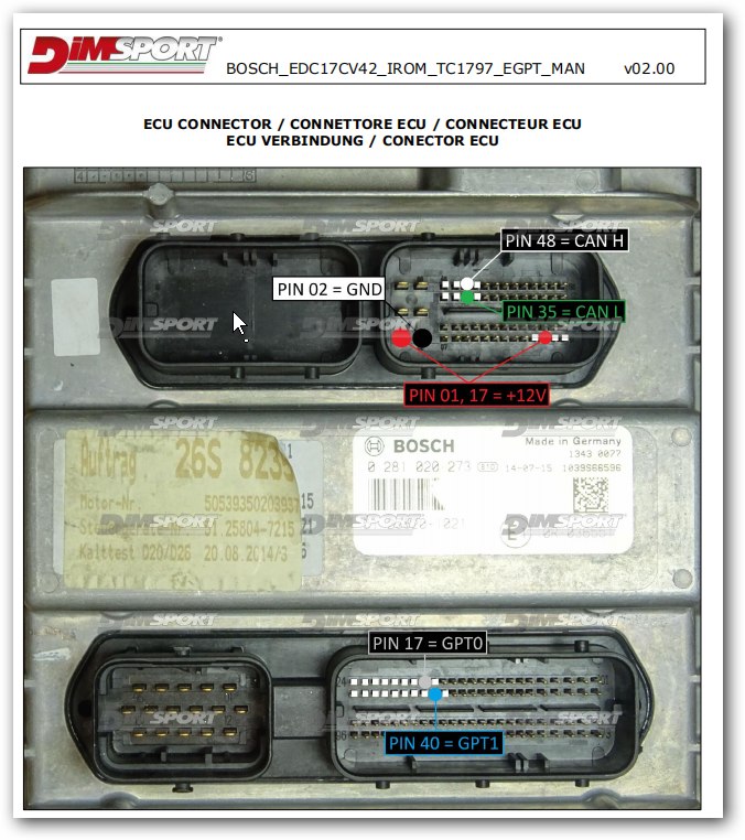 Schemat złącza — BOSCH EDC17CV42 IROM TC1797 EGPT MAN