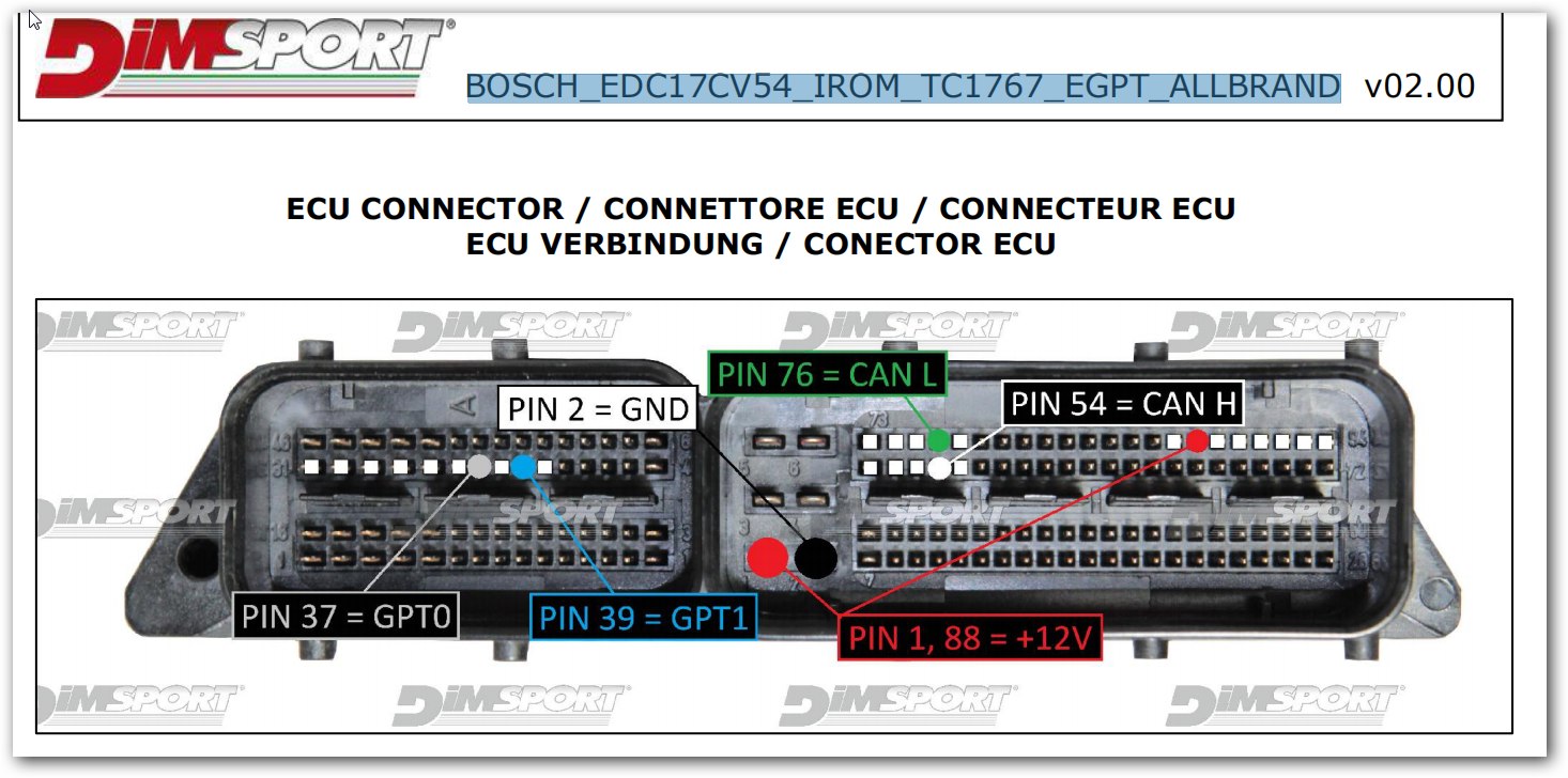 Schemat złącza — BOSCH EDC17CV54 IROM TC1767 EGPT ALLBRAND