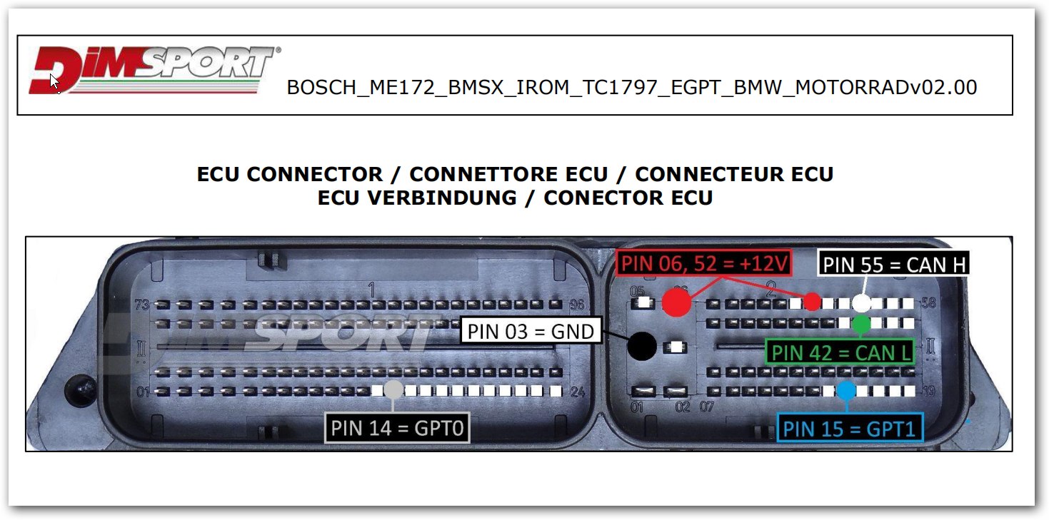 Schemat złącza — BOSCH ME172 BMSX IROM TC1797 EGPT BMW MOTORRAD