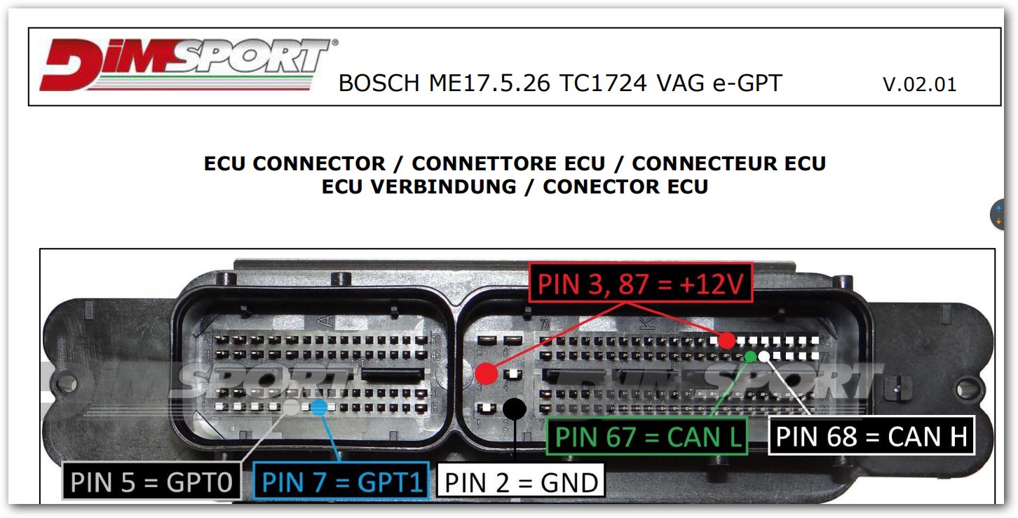 Schemat złącza — BOSCH ME17.5.26 TC1724 VAG e-GPT
