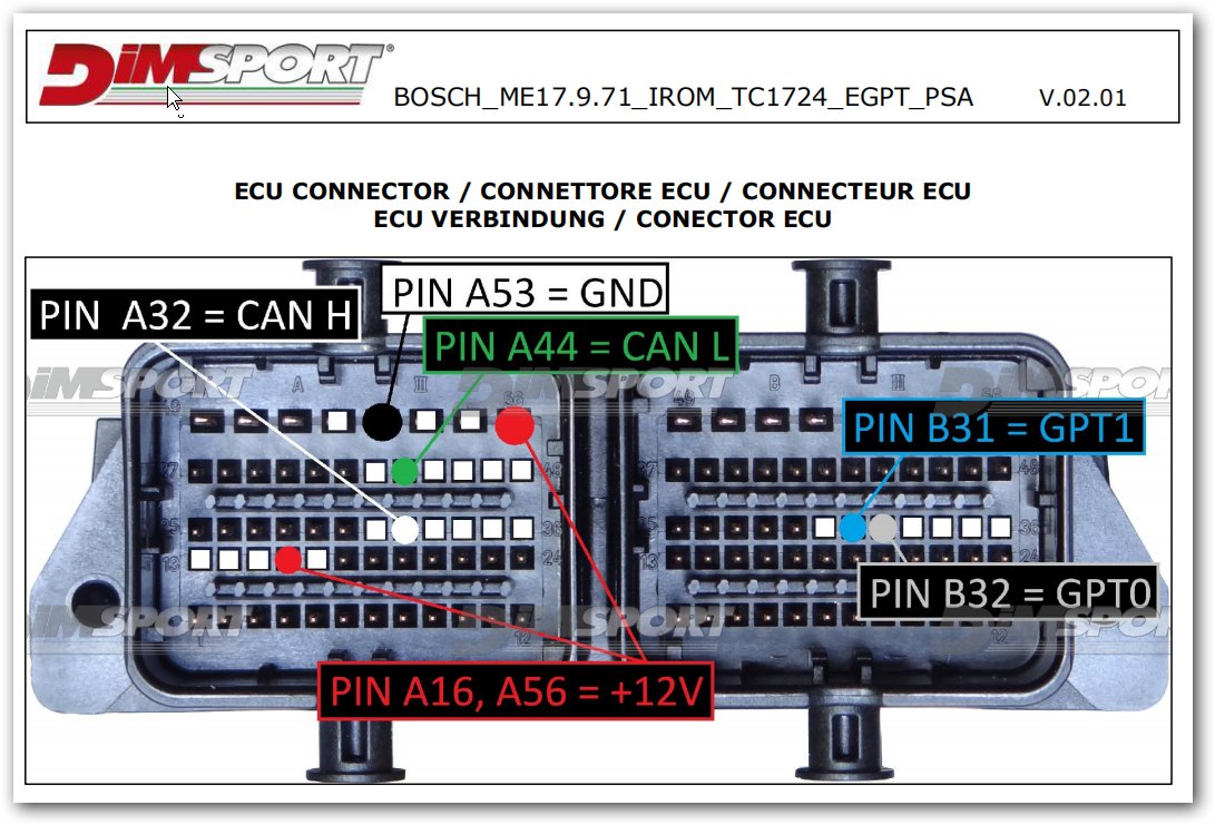 Schemat złącza — BOSCH MED17.1