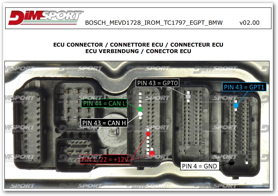 Schemat złącza — BOSCH MEVD1728 IROM TC1797 EGPT BMW