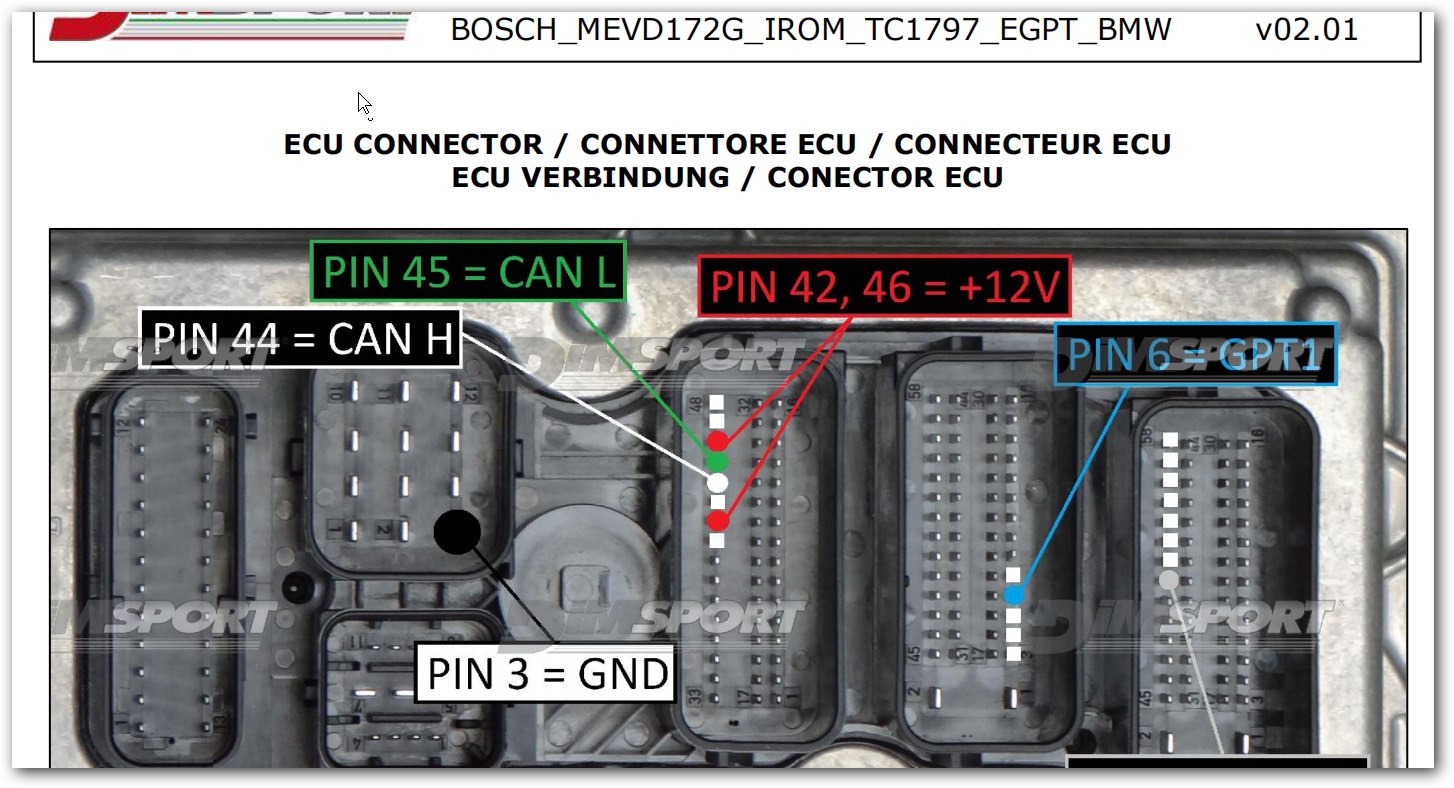 Schemat złącza — BOSCH MEVD172G IROM TC1797 EGPT BMW