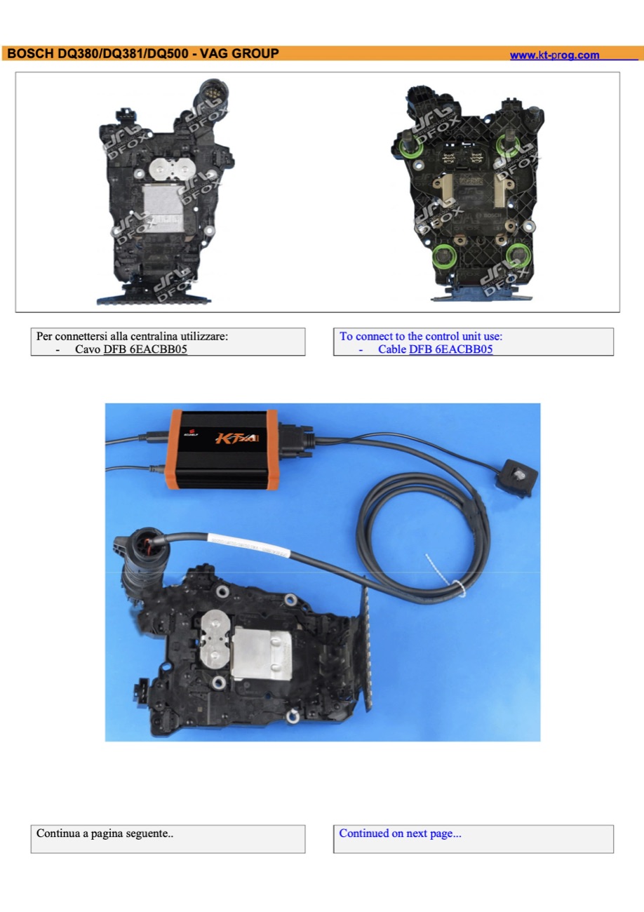 Podłączenie — BOSCH DQ380/DQ381/DQ500 - VAG GROUP (VAG)