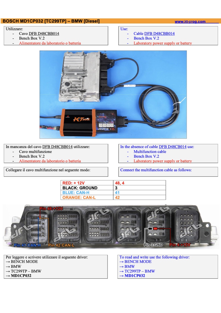 Podłączenie — BOSCH MD1CP032 [TC299TP] – BMW [DIES (BENCH)