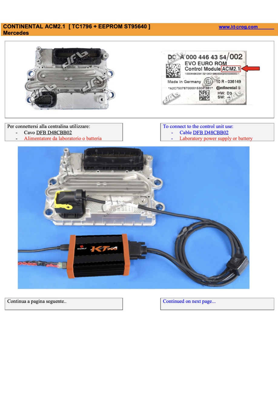 Podłączenie — CONTINENTAL ACM2.1 [ TC1796 + EEPROM (PINOUT)