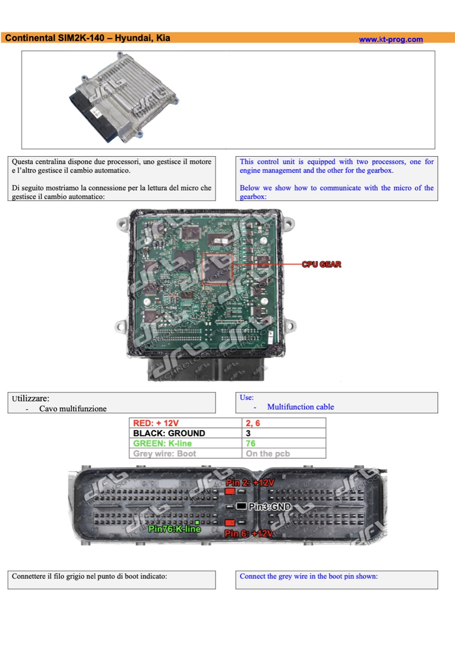 Podłączenie — CONTINENTAL SIM2K-140 – HYUNDAI, KIA (KIA)