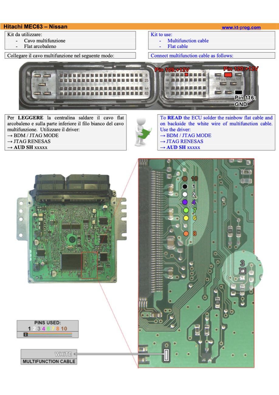 Podłączenie — HITACHI MEC63 – NISSAN (RENESAS)