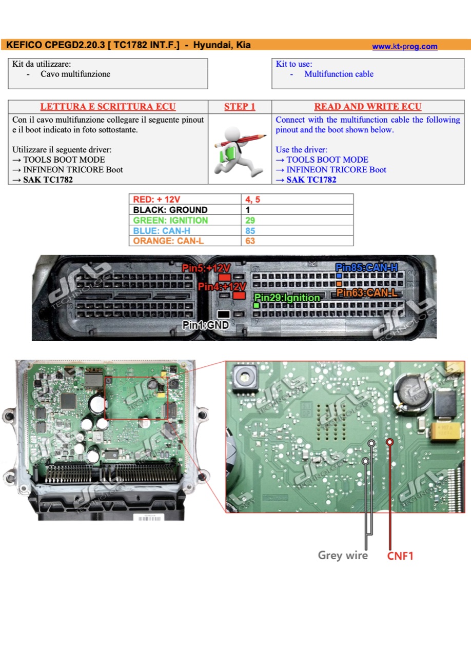Schemat złącza — KEFICO CPEGD2.20.3 [ TC1782 INT.F.] - HYUNDAI, KIA · manual DFOX (TRICORE)