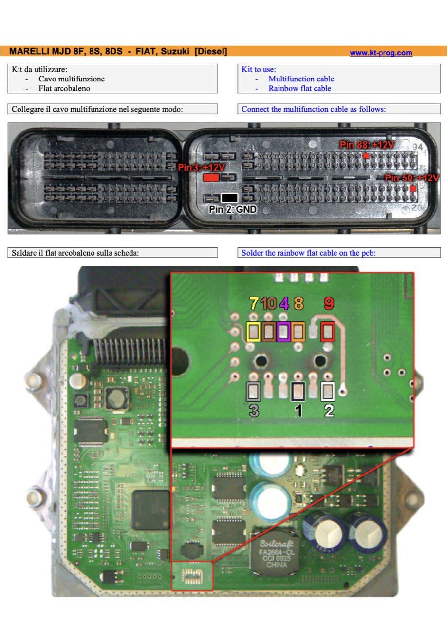 Schemat złącza — MARELLI MJD 8F, 8S, 8DS - FIAT, SUZUKI [DIESEL] · manual DFOX (MPC55XX)