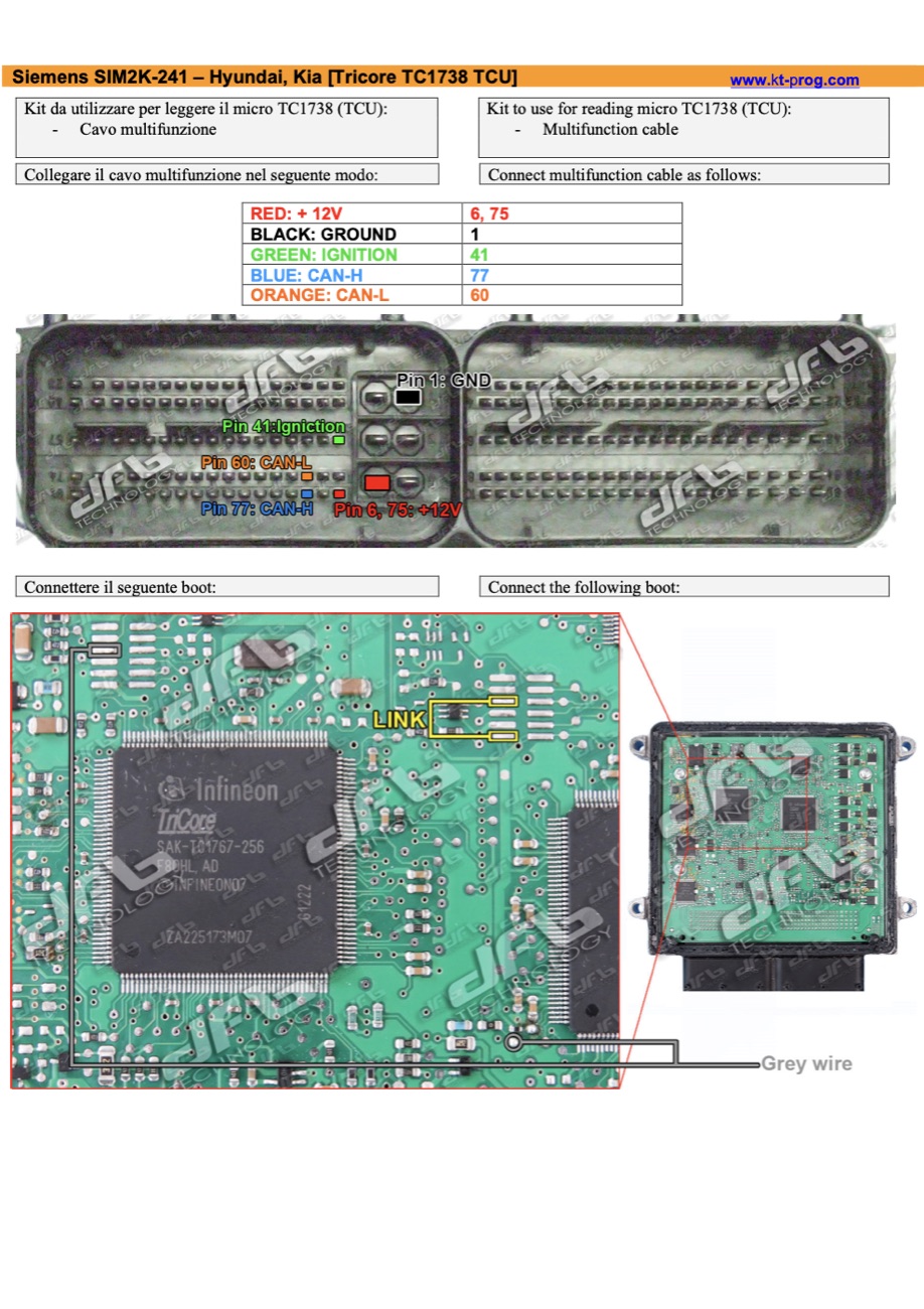 Podłączenie — SIEMENS SIM2K-241 – HYUNDAI, KIA [TR (KIA)