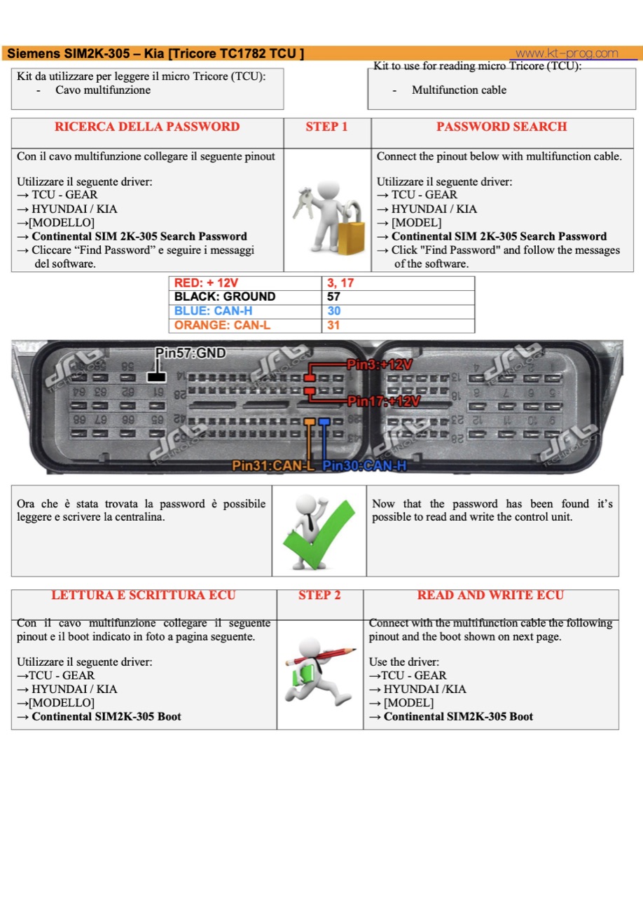 Podłączenie — SIEMENS SIM2K-305 – KIA [TRICORE TC1 (KIA)