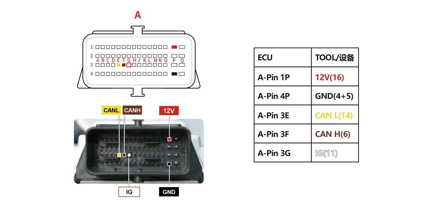 Schemat złącza — BOSCH MSE9.0 PINOUT
