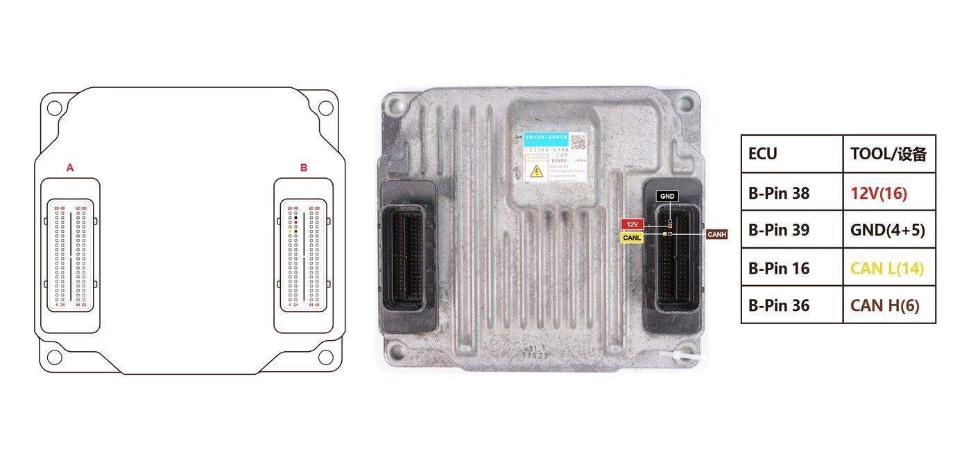 Schemat złącza — HYUNDAI DENSO 39100 48010