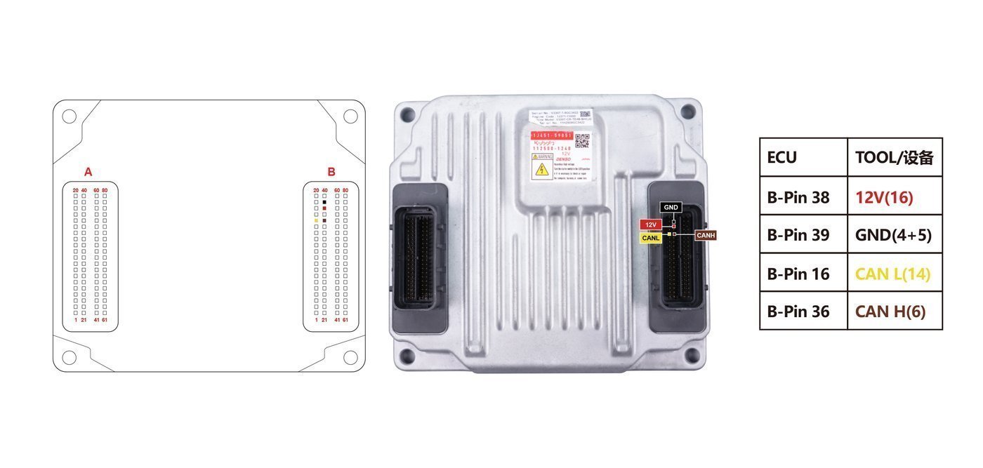 Schemat złącza — KUBATO DENSO 112500 1240