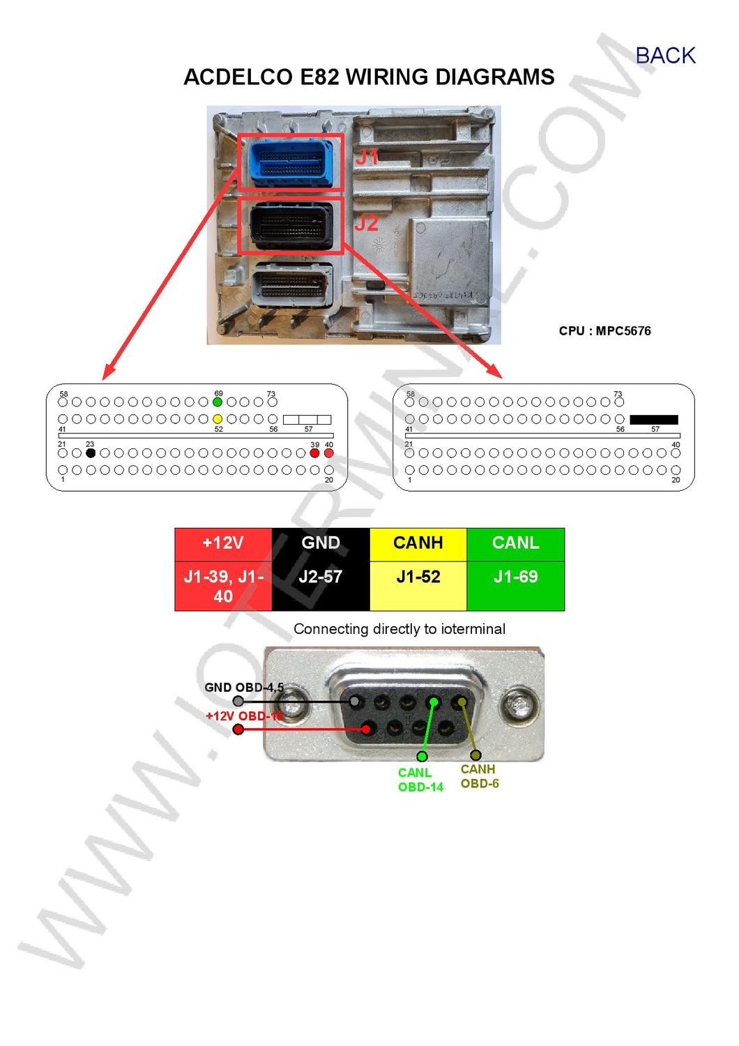 Schemat złącza — AC DELCO E82