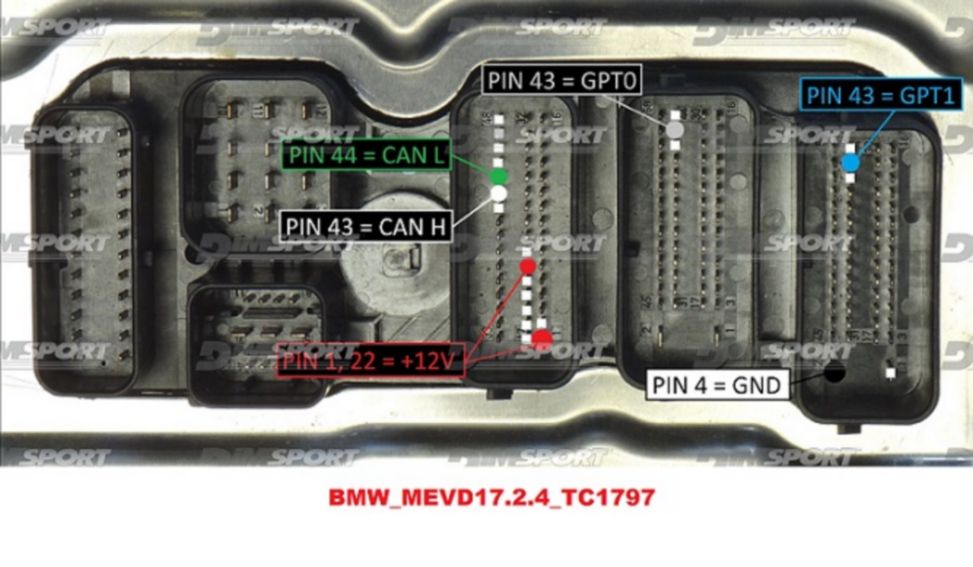 Schemat złącza — BMW MEVD17 2 4 - MEVD17 2 9 TC