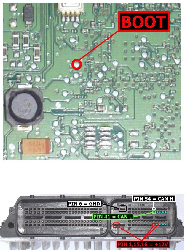 Schemat złącza — EDC17CP06 TC1792 BOOT