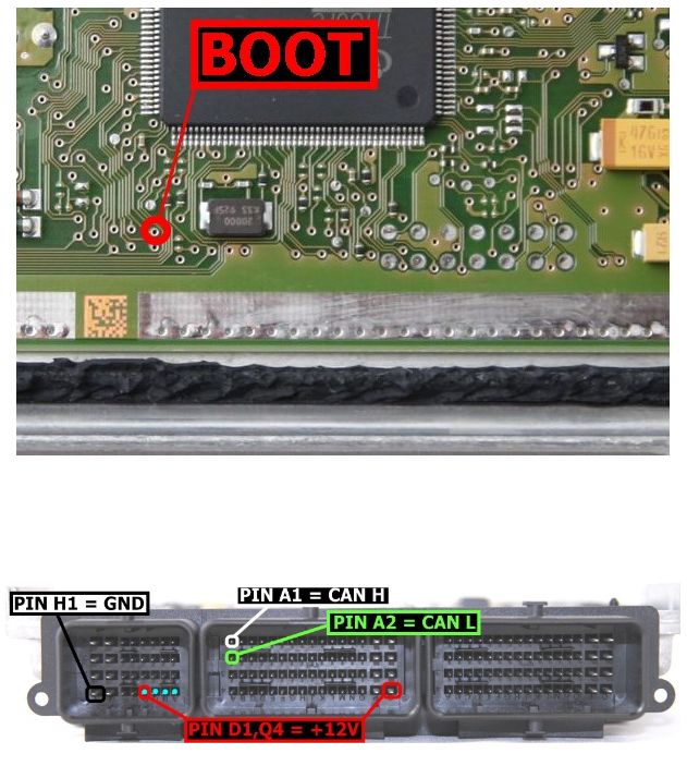 Schemat złącza — EDC17CP19 TC1766 BOOT