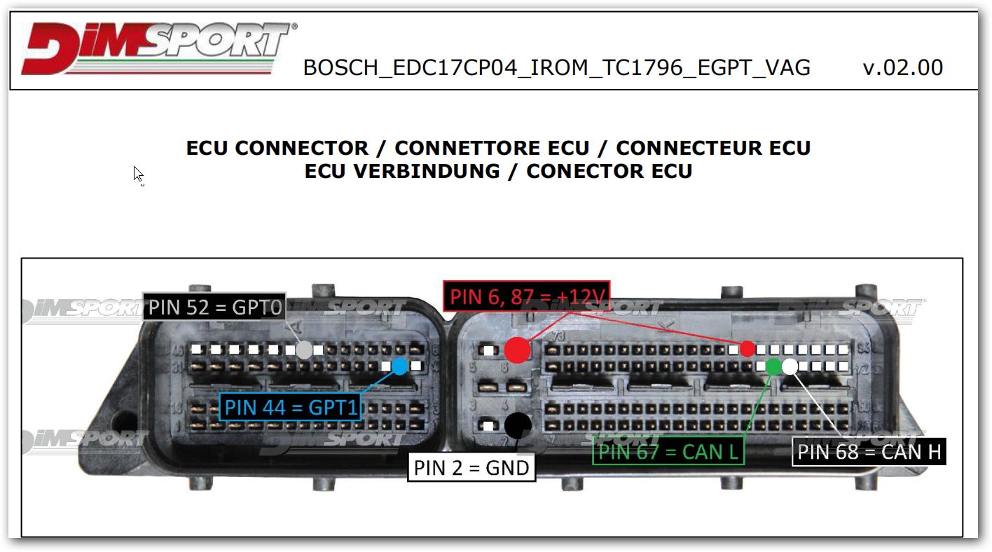 Schemat złącza — EDC17U01
