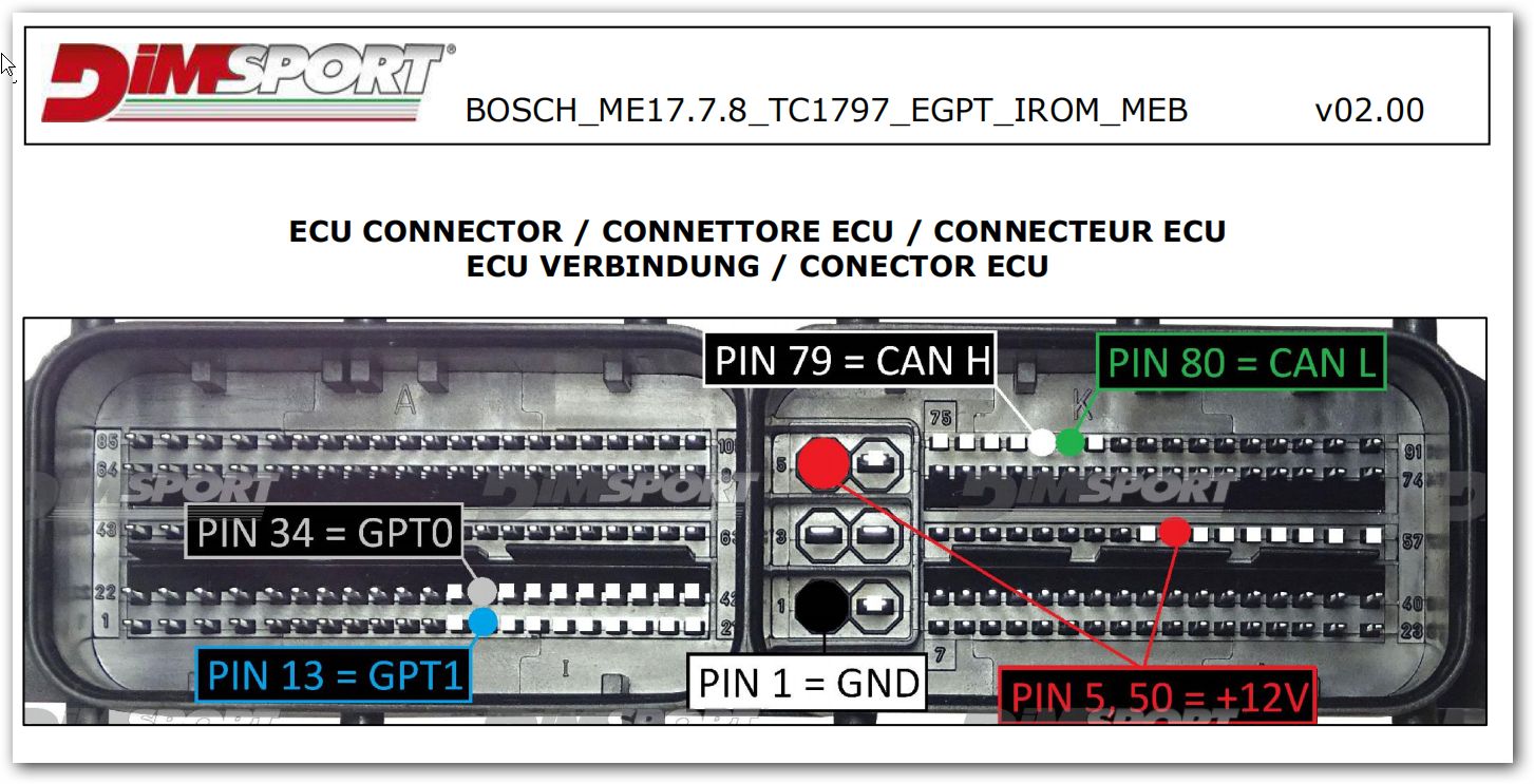 Schemat złącza — MED17 7 8 TC1797