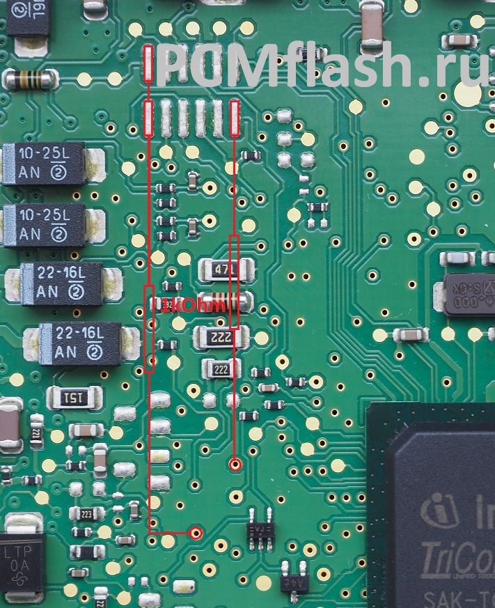 Schemat złącza — PCR 2.1 PCM BOOT