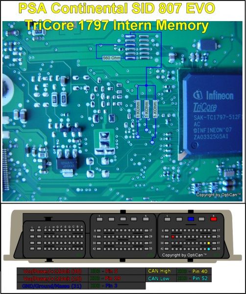 Schemat złącza — SID 807 EVO BOOT
